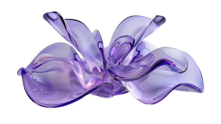 Abstract glass flower sculpture